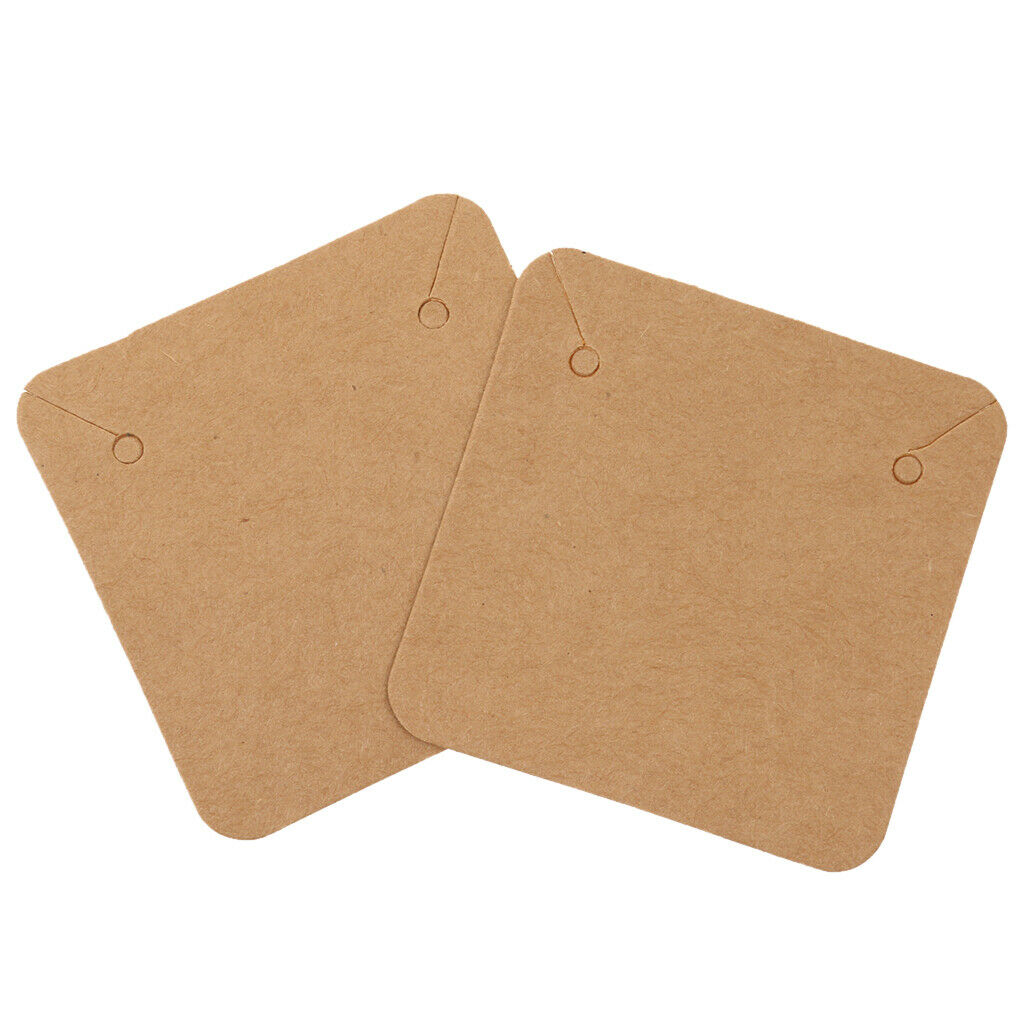 100 Pieces Blank Kraft Paper Cardboard Necklace Display Holder Cards Tags