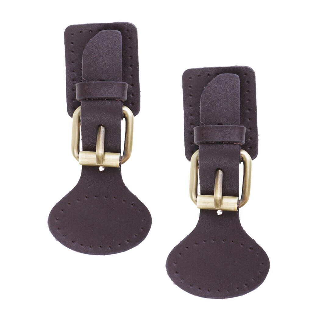 2x Leather Magnetic Snap Buckles Bag Making Fastener Sew On DIY Retro Brown
