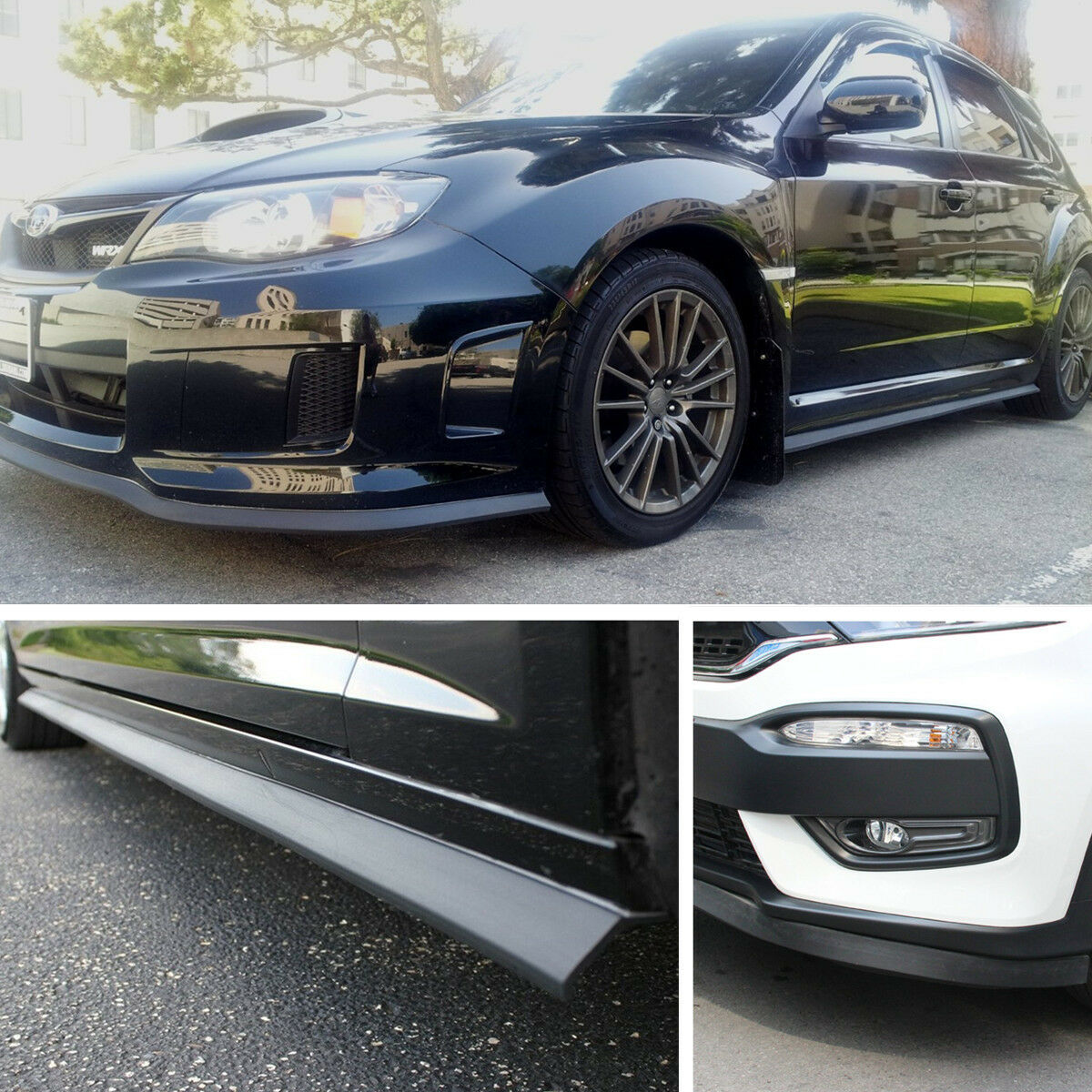 Car SUV Front Bumper Protector Lip Splitter Body Spoiler Skirt Valance Chin 2.5M
