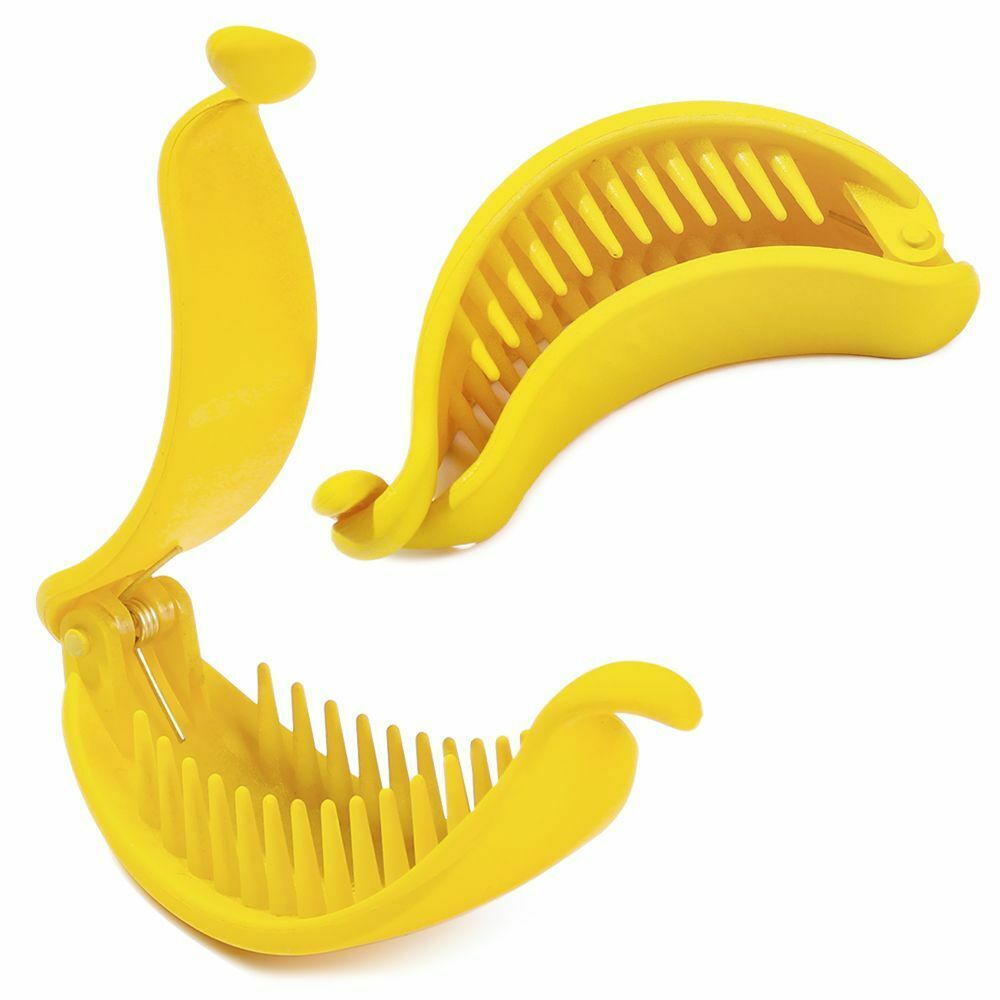 Women Girls Hair Clips Ponytail Holder Sweet Hairpins Banana Shape Hair Claws