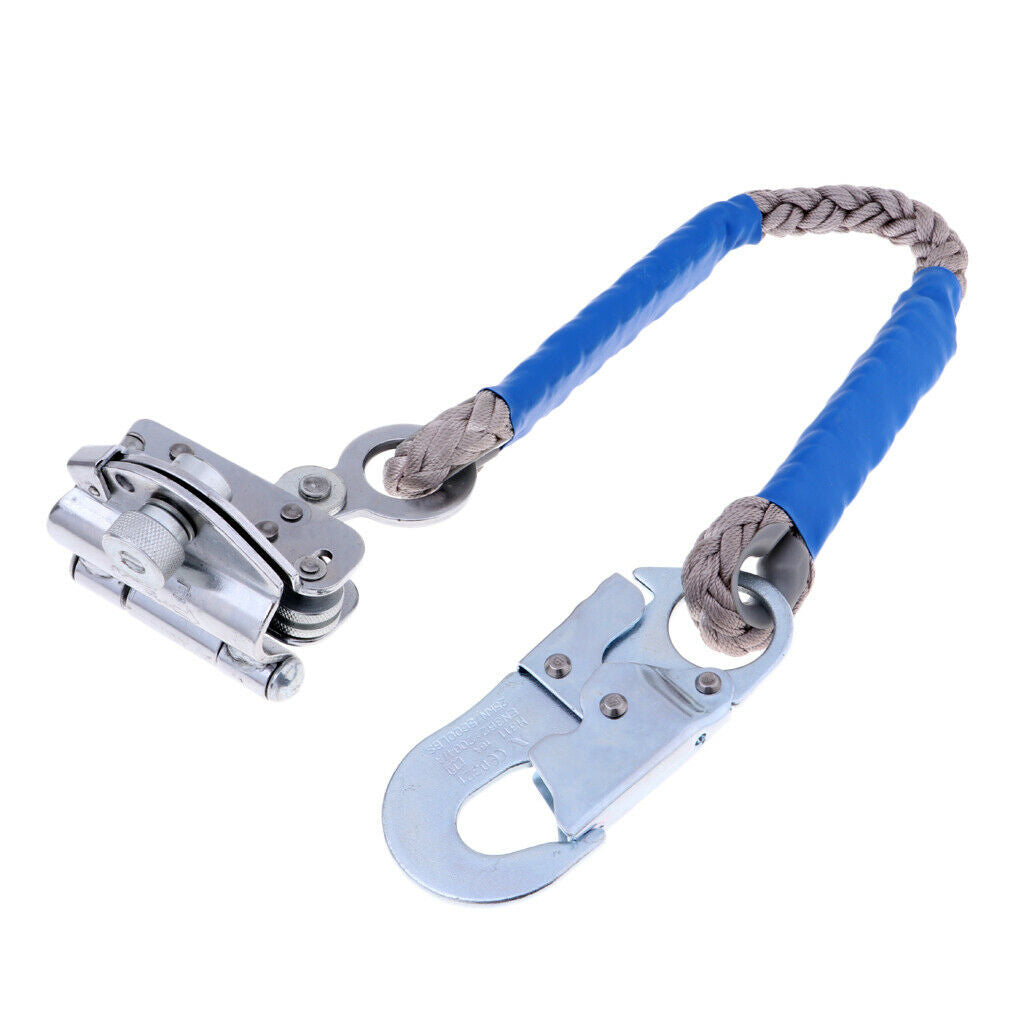 2X Hands-free Climbing Fall Protection Rope Grab Shock Lanyard Snap Hook
