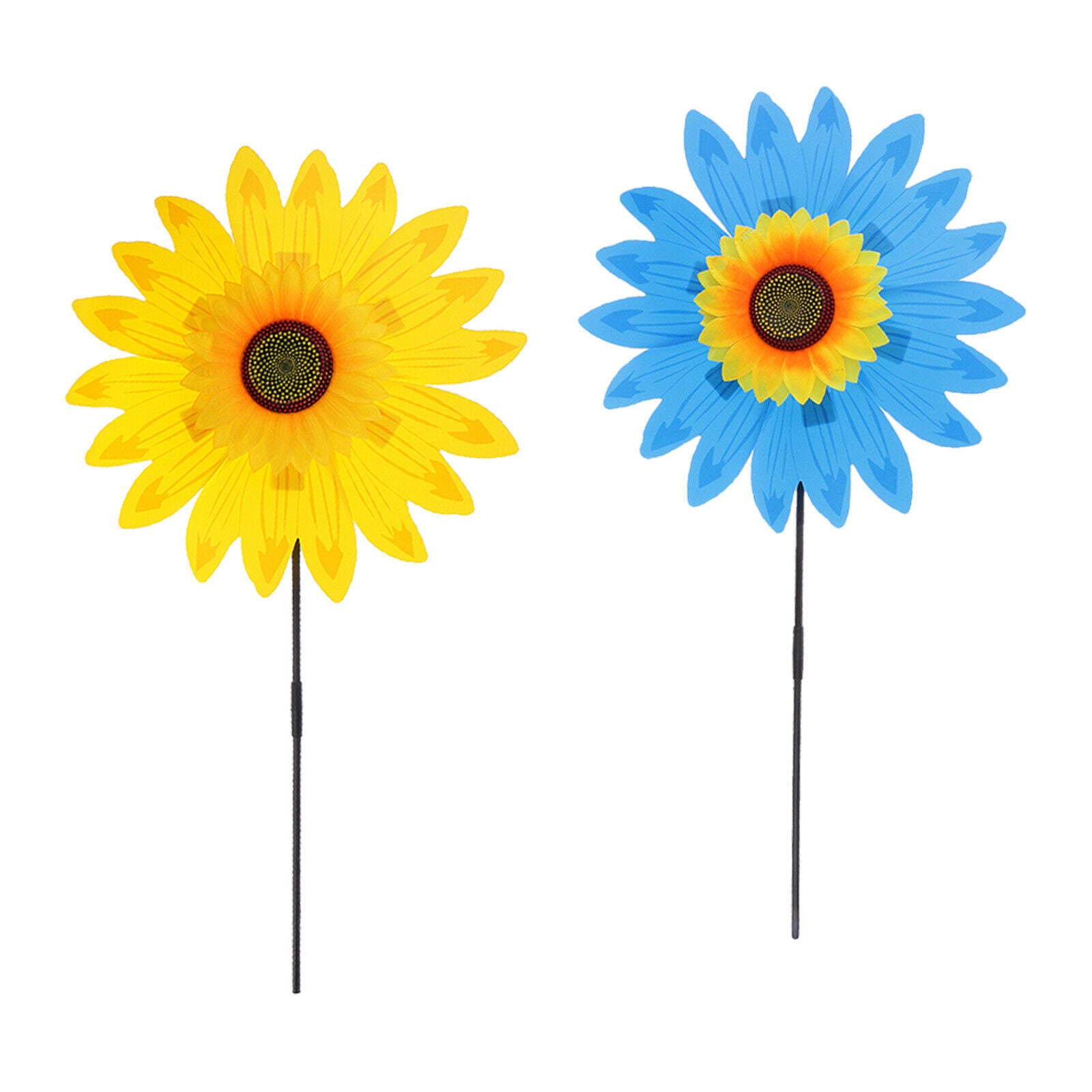 2x Sunflower Outdoor Wind Spinner Windmill Spinners Outside Garden for Kids