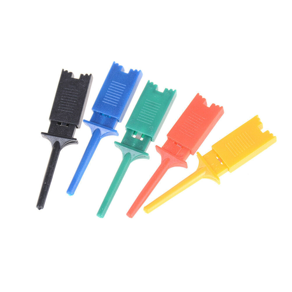 10Pcs Multimeter SMD IC SOIC Mini Test Clip Hook Grabbers Probe Jumper 5 colorDD