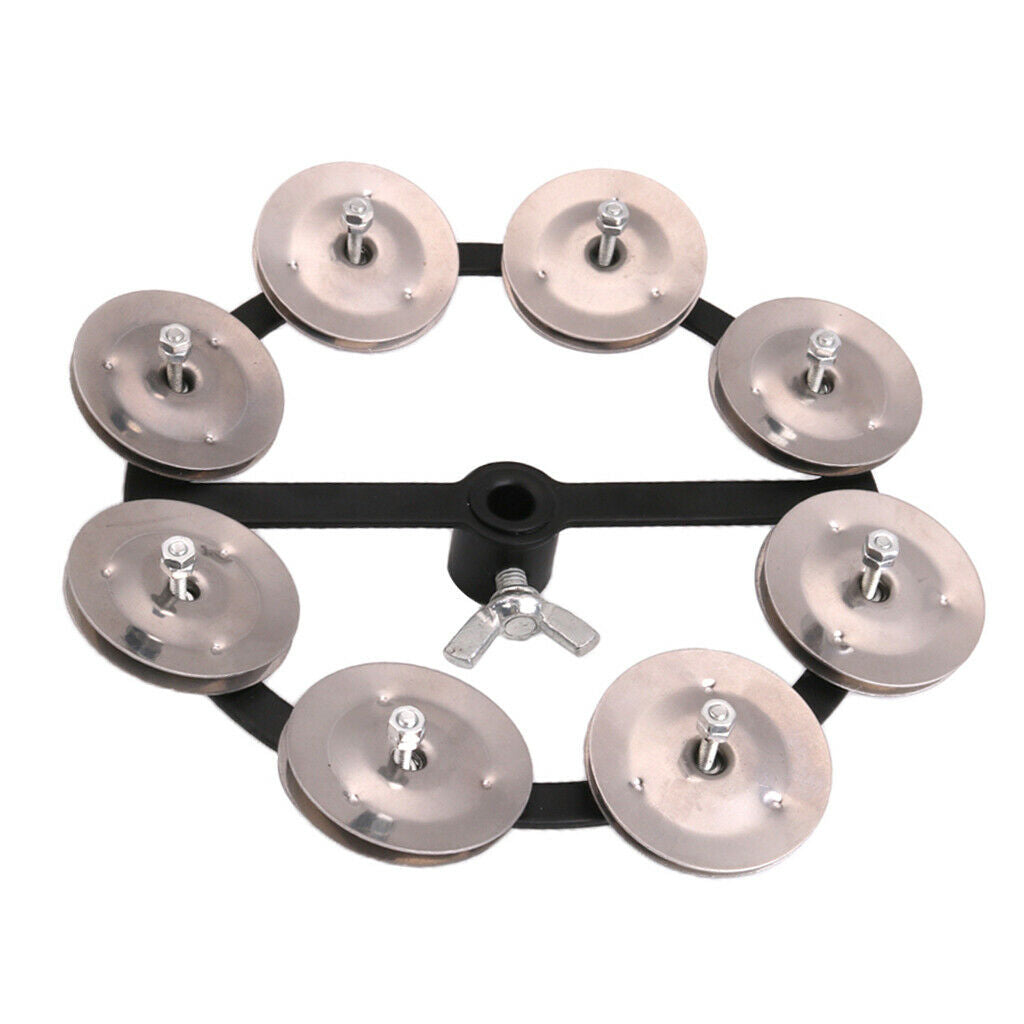 1pc Hi Hat Tambourine With Single Row Steel Jingles Musical Gift