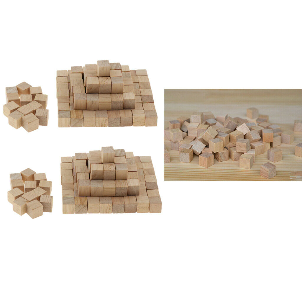 Set of 200 Early  Natural Square Cubes Bricks Math Starter