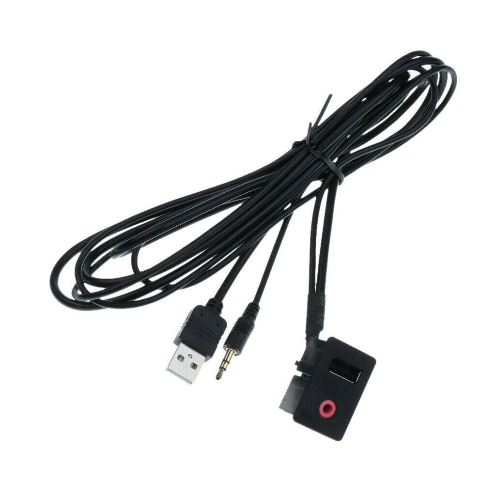 3.5mm   Aux and USB Input Extension Cable Connector Universal for Cars
