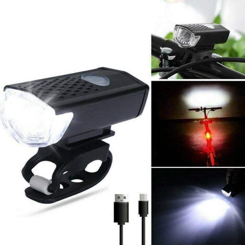 1x Waterproof LED USB Rechargeable Bicycle Bike Headlight Front Lamp Torch Light