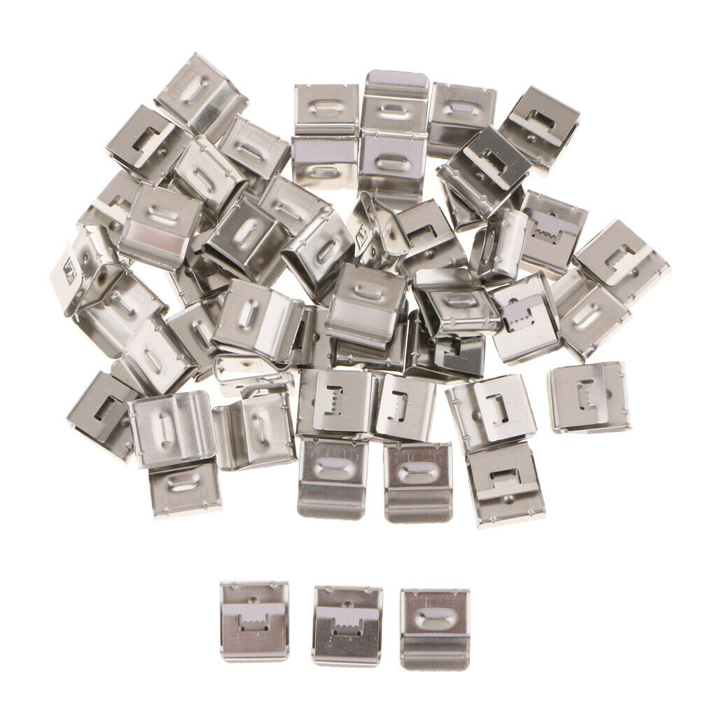 100Pcs Classic PV Type Stainless Steel Wire Clips, Solar Cable Fastener Clips