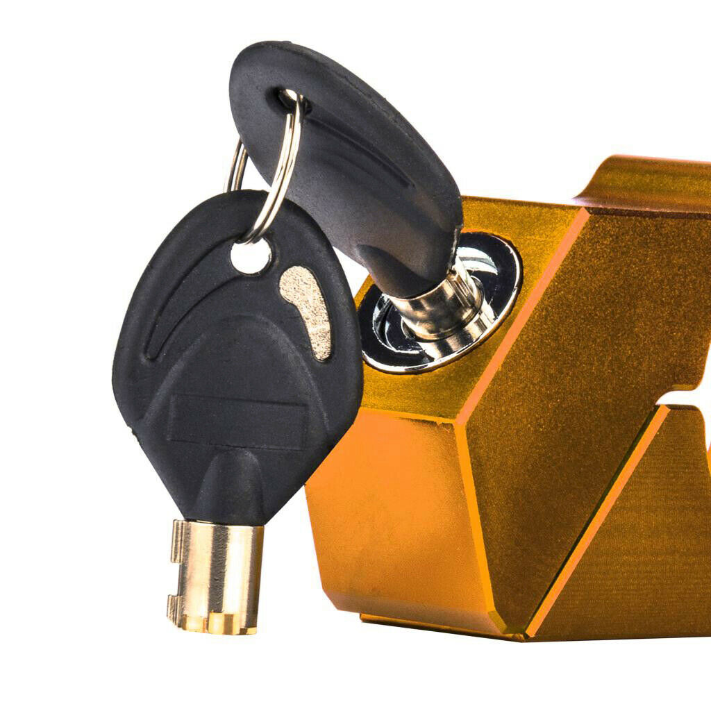Golden Motorcycle CNC Grip Lock Security Handlebar Brake Lever Lock for Scooters