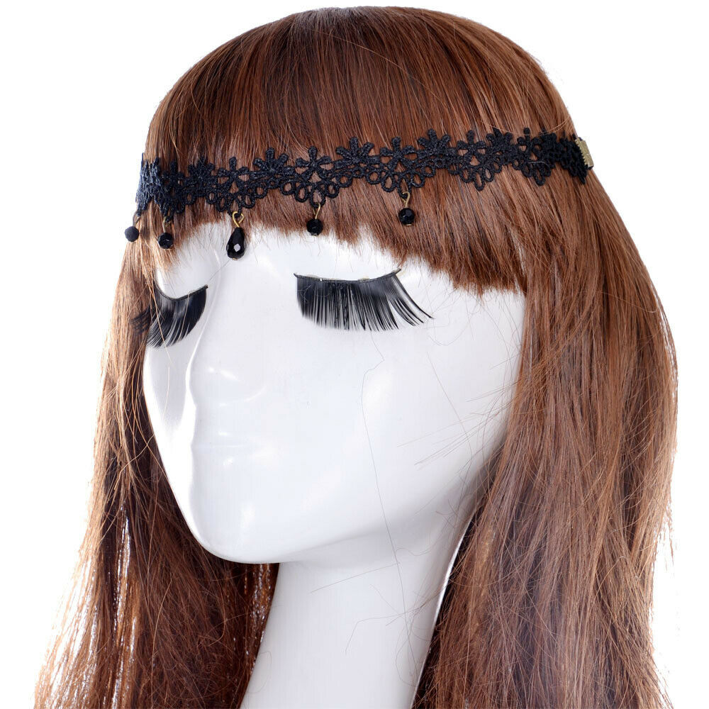 Headband Retro Lace Black Hair Jewelry Head Wear  Bridal Band Boho Accessory