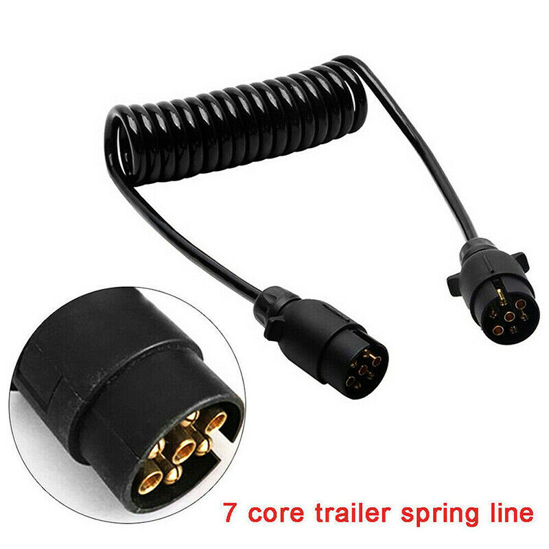 Trailer Spring Coil 7-pin Plug Socket Extension Cable Car Lead Towing Wire WZDF