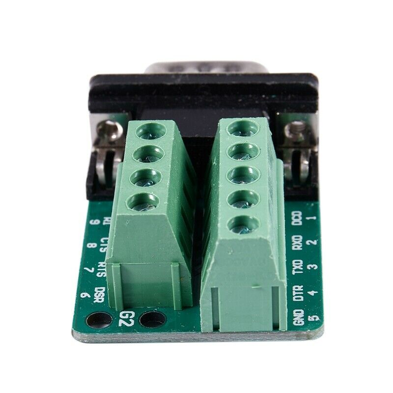 DB9 D-SUB 9 Pin Male Adapter RS232 to Terminal Connector Signal Module Green CP3