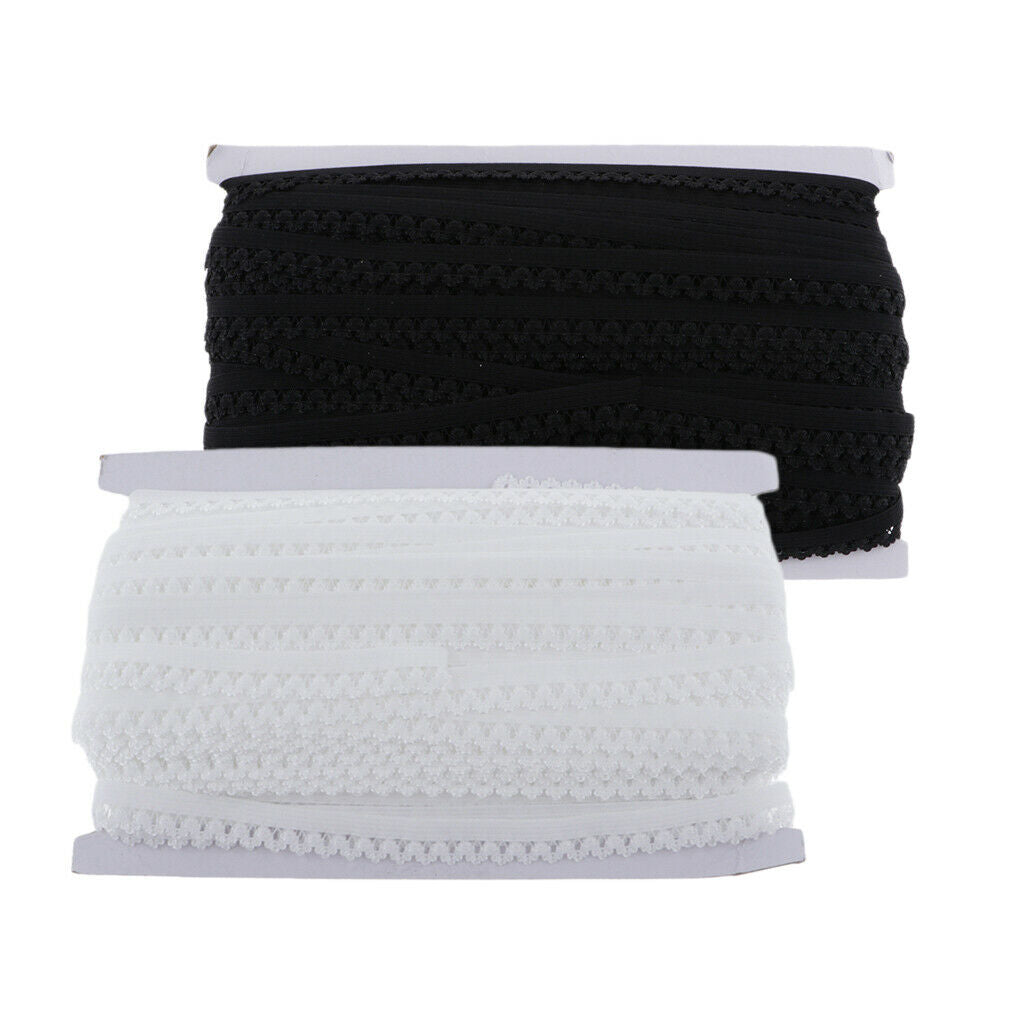 2pcs 13mm Crown Elastic Lace Trim Sewing for Dress Skirt 50 Yards/each