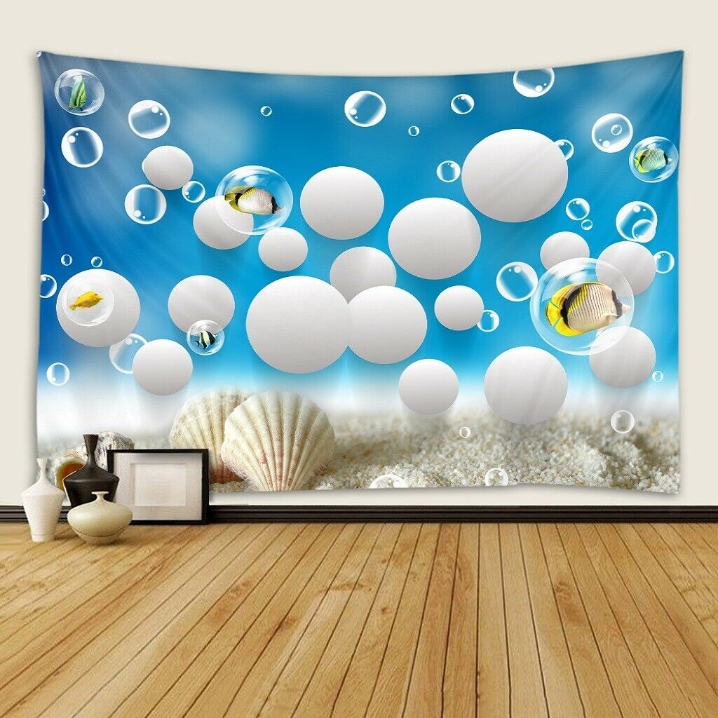 Digital Printed Undersea World Wall Hanging Tapestry Living Room 200x150cm