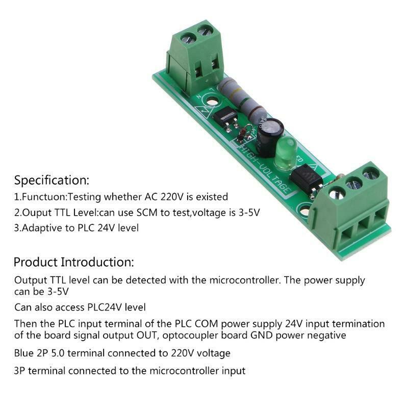 1 Way Plc Rail compatible Microcontroller Photocoupler Module 3-5V AC 220V Volt