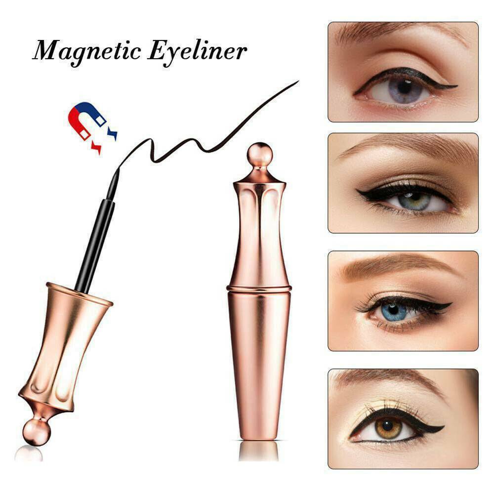 5 Pairs/Set Natural Magnetic False Eyelashes With Liquid Eyeliner Long Lasting !
