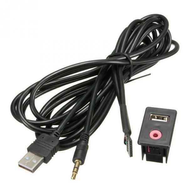 3.5mm USB  Panel Car Dashboard Mounted Cable Adapter Adaptor