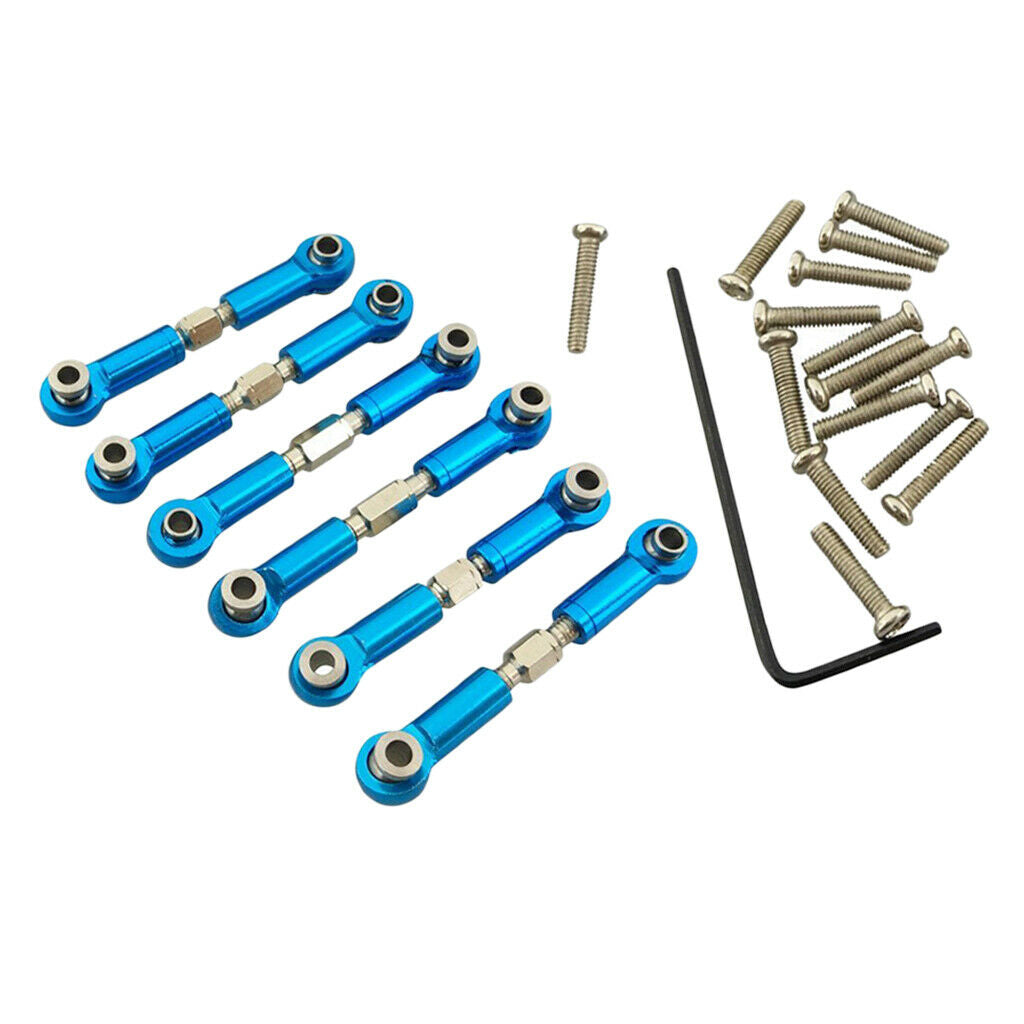 12pcs Metal Steering Linkages Front/Rear Pull Rods for WLtoys K929 A959-B A969-B