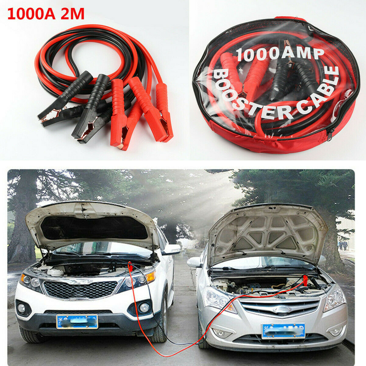 1000AMP Emergency Power Charging Jump Start Leads Car Van Battery Booster Cable