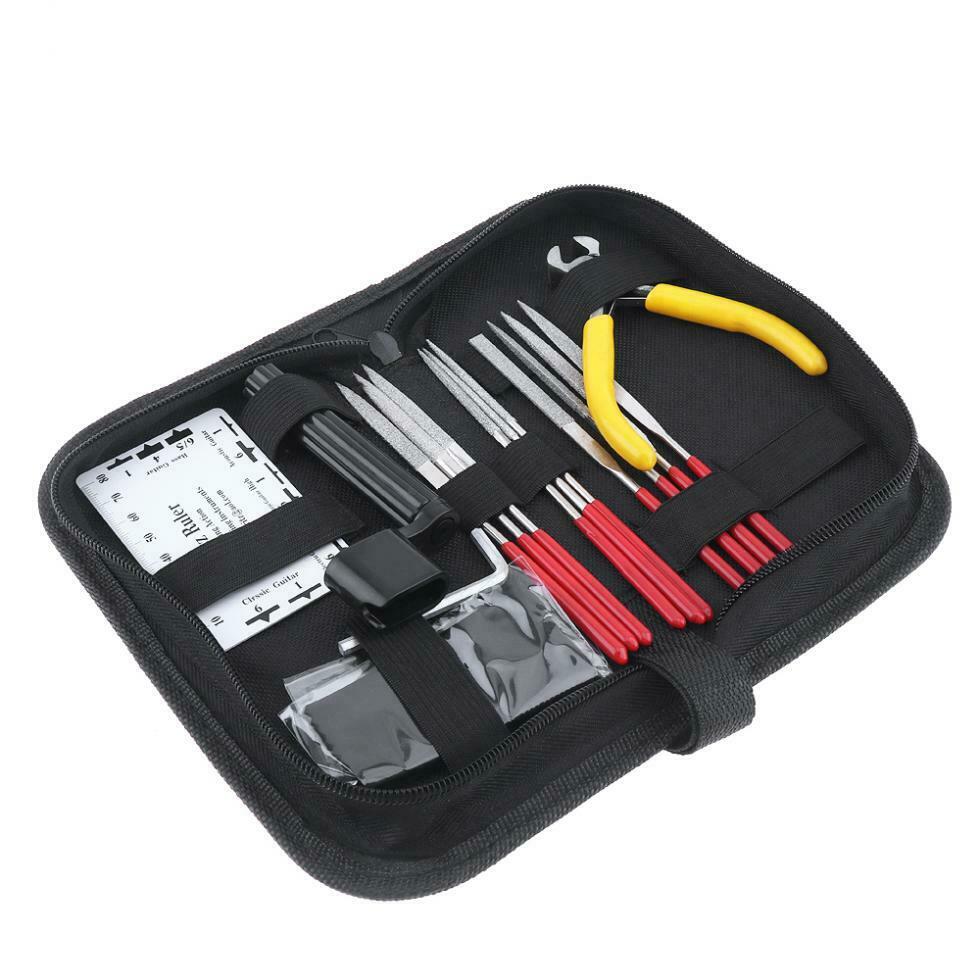 15pcs Guitar Bass Care Repairing Maintenance Tools Kit Polishing Set with Bag