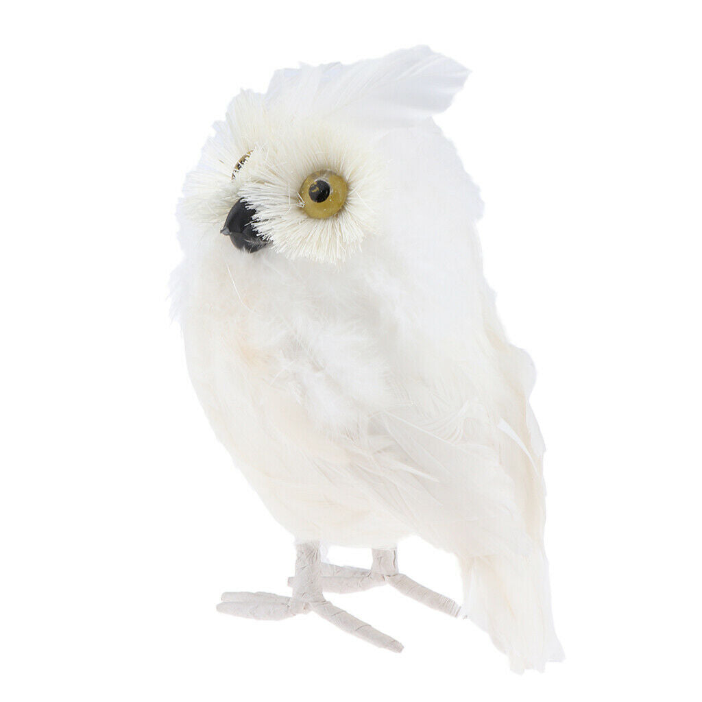 Blesiya Realistic Plush Owl Decor, Kids Educational Nature Toys, 7'', White