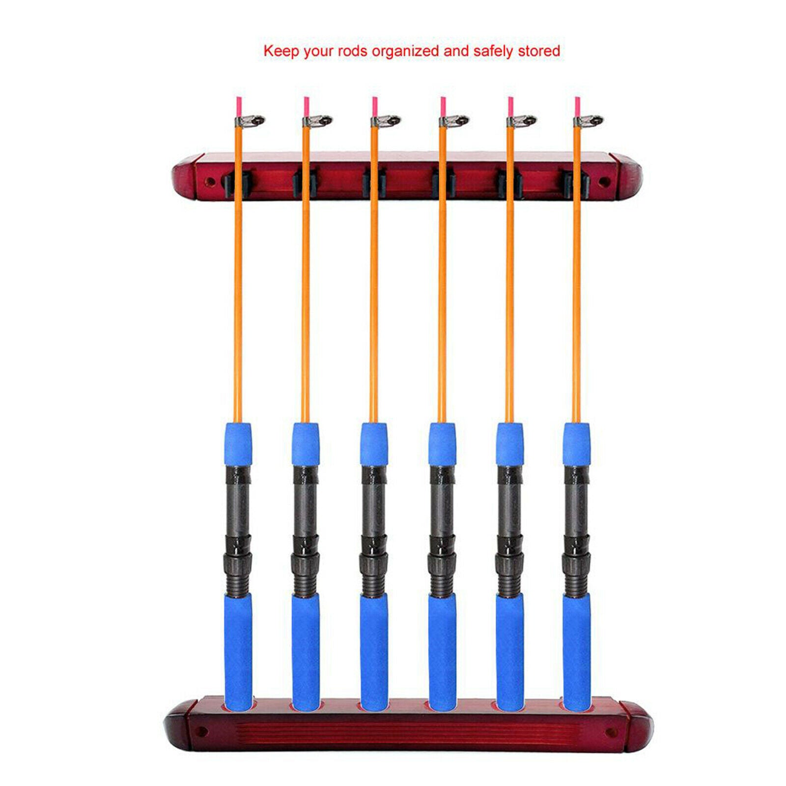 Wooden Pool Cue Rack Wall Mounted Stick Holder Stand Organizer for 6 Queues