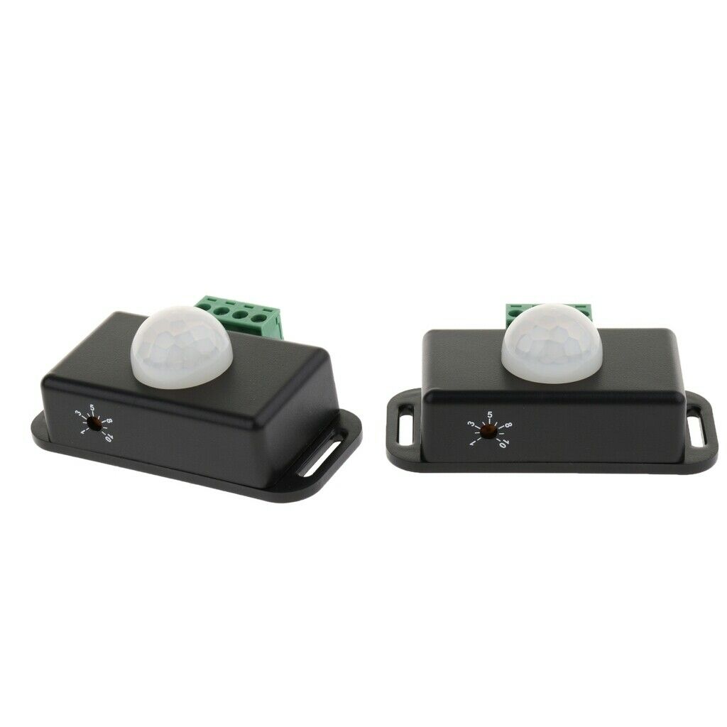 2x Human Body PIR Sensor Switch LED Infrared Controller for Band Lights Black