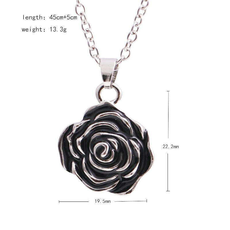 Black Rose Heart Cremation Urn Necklace for Ashes Urn Jewelry Memorial Pe.l8