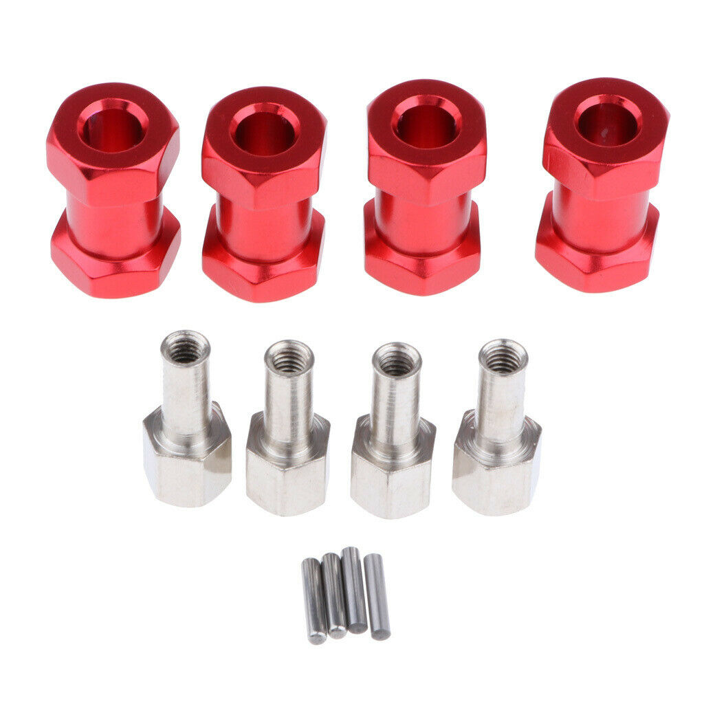 12mm Hex Hub 20mm Extented Adaptor For 1/10 RC Car Axial SCX10 D90 Black&Red