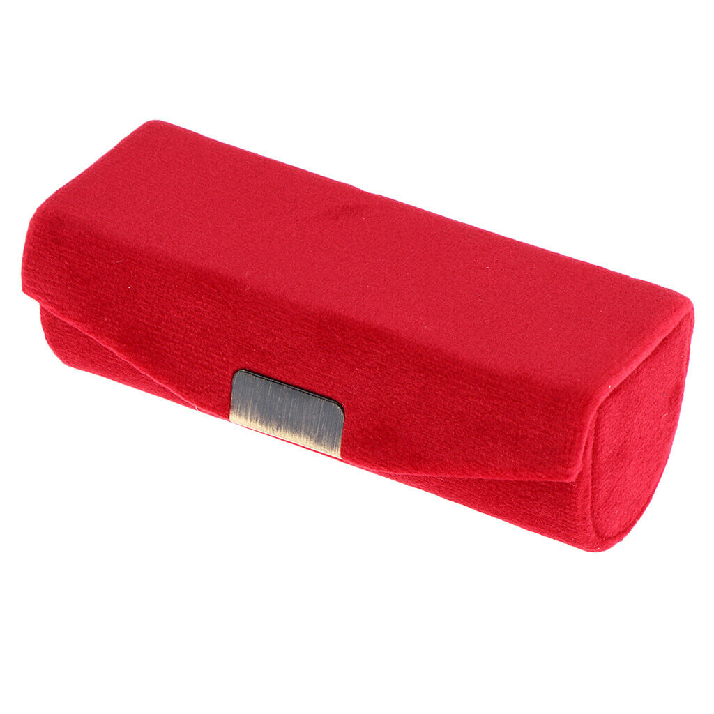 Velveteen Lip Gloss Box Lipstick Storage Case Container w/ Mirror for Purse Red