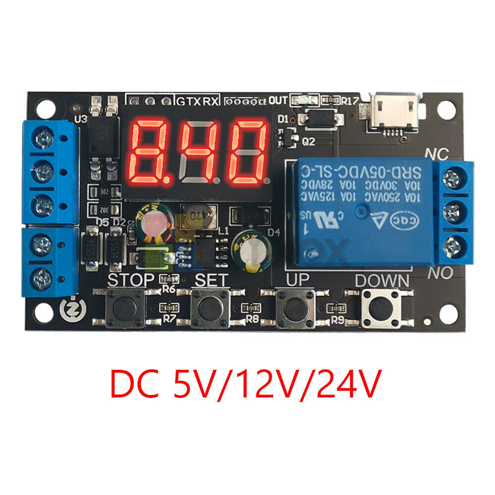 Digital LED Cycle Timer Delay Relay Switch  Time Relay Module DC 5V/12V/24V