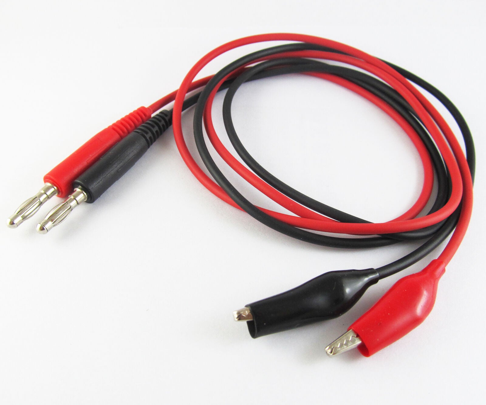 10pairs 0.8M/2.6ft 4mm High Quality Test Cable  Banana plug to Alligator Clip
