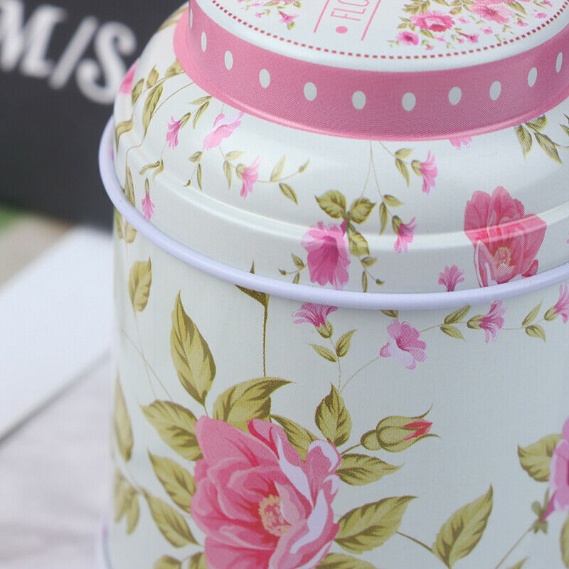 Home Flower Metal Iron Tin Can Storage Tea Candy Coin Jewelry Gift Box Ca.l8