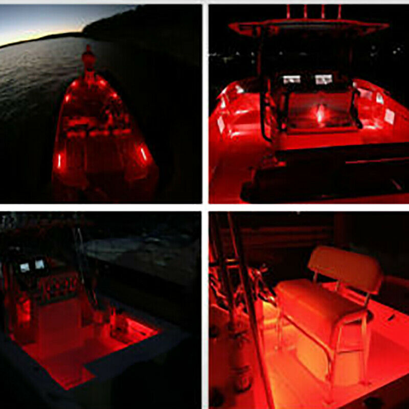 3X Red Marine Led Lights Courtesy & Utility Strip for Boat Yacht Pontoon Kayak