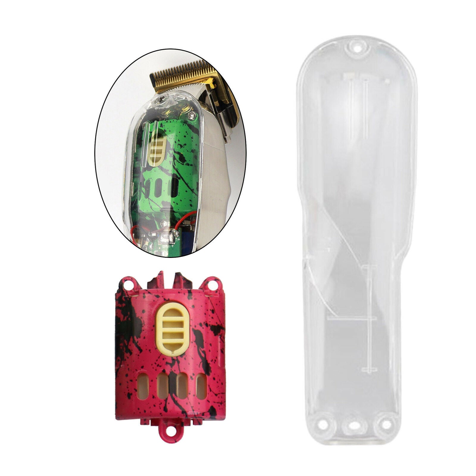 Motor Cover Housing Case Kit for 8148 8504 Hair Clippers Switch Pink clear