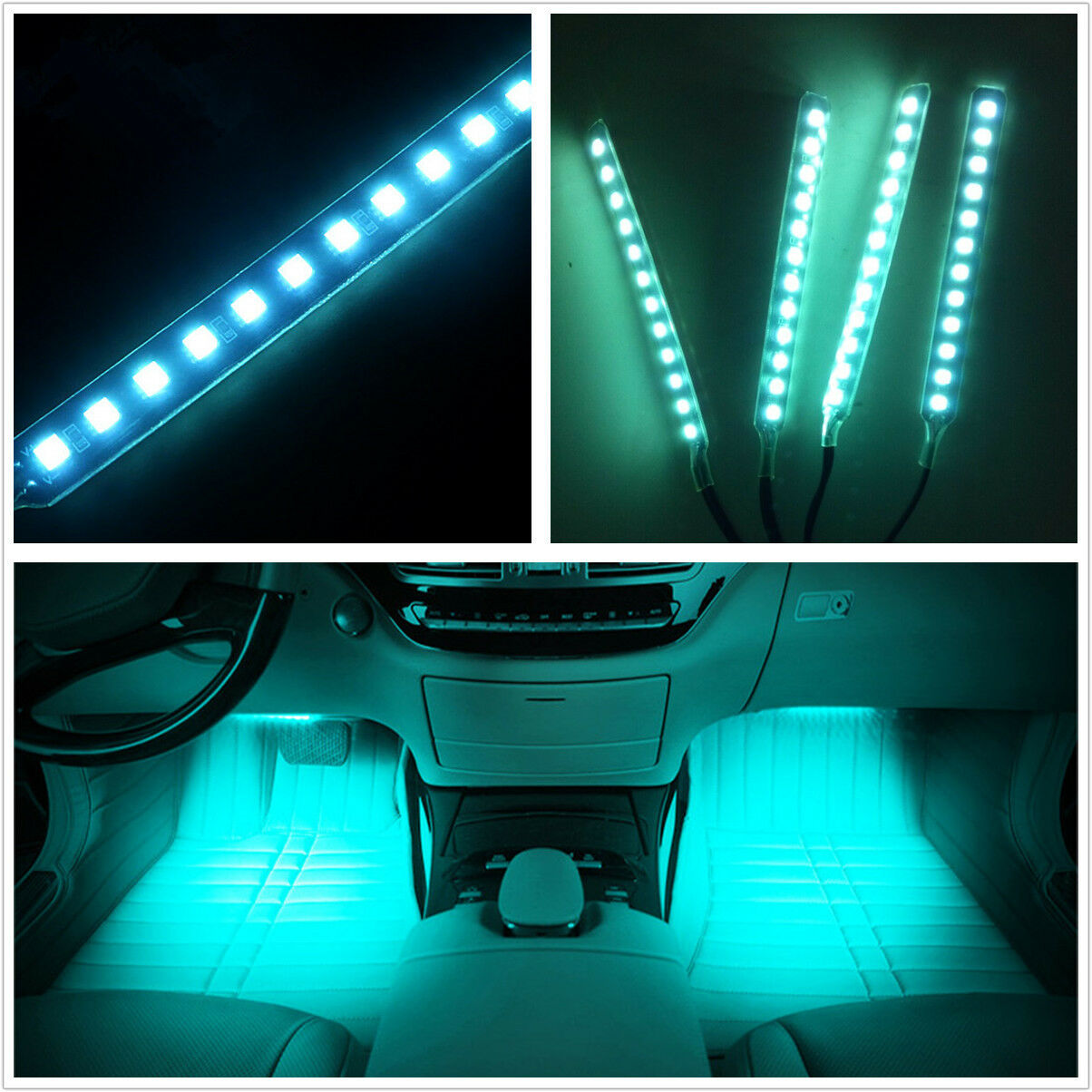 12LED 7 Colorful Remote Control Ambient Foot well Lighting Car Interior Parking