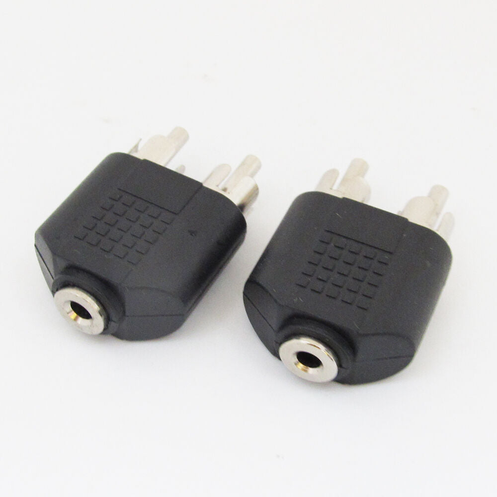 50pcs 3.5mm Stereo Female to 2 RCA Male Plug Twin Phono Y Splitter Audio Adapter