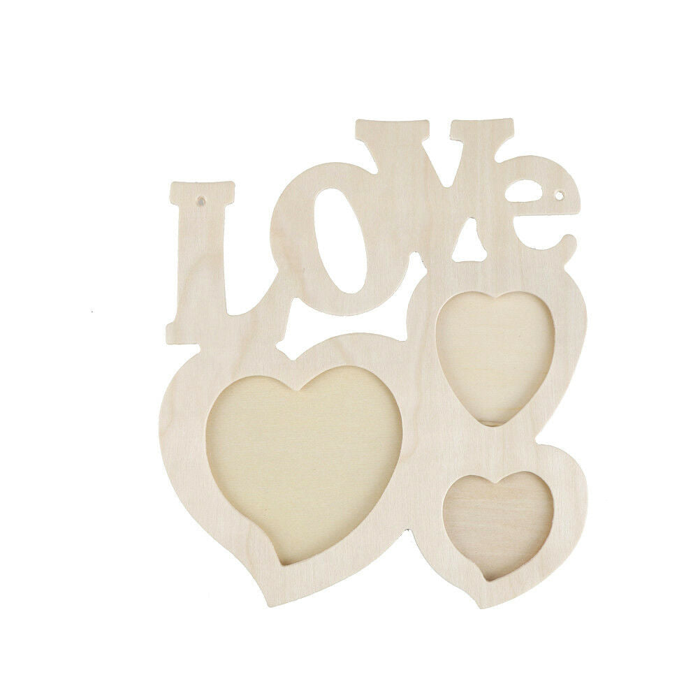 Home Wider Hollow Love Wooden Photo Frame DIY Picture Frame Art Decoratio.l8
