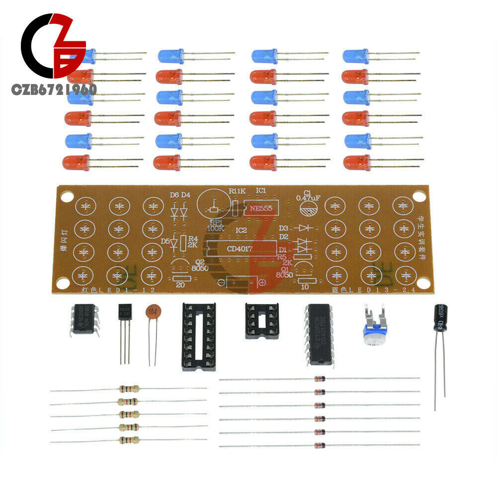 Red Blue DIY Kit Dual-Color Detonation Flashing Light 6V