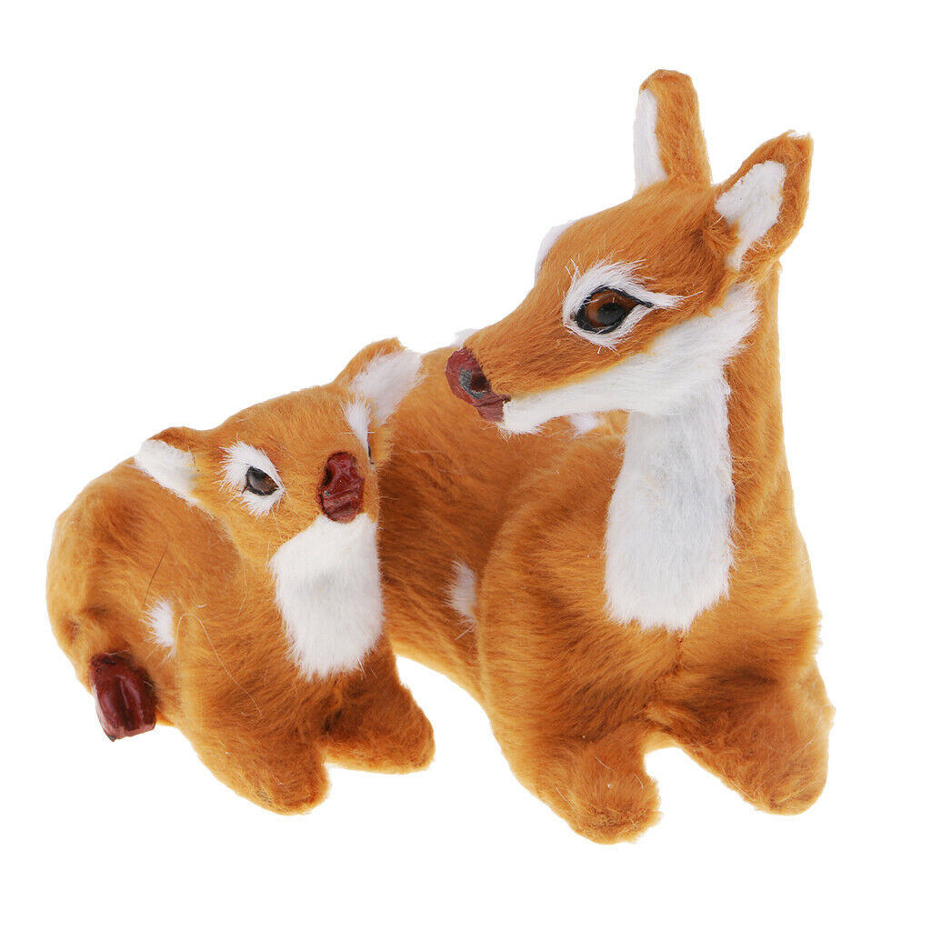 Mini Simulation Reindeer Christmas Ornament Plastic Plush   Kids