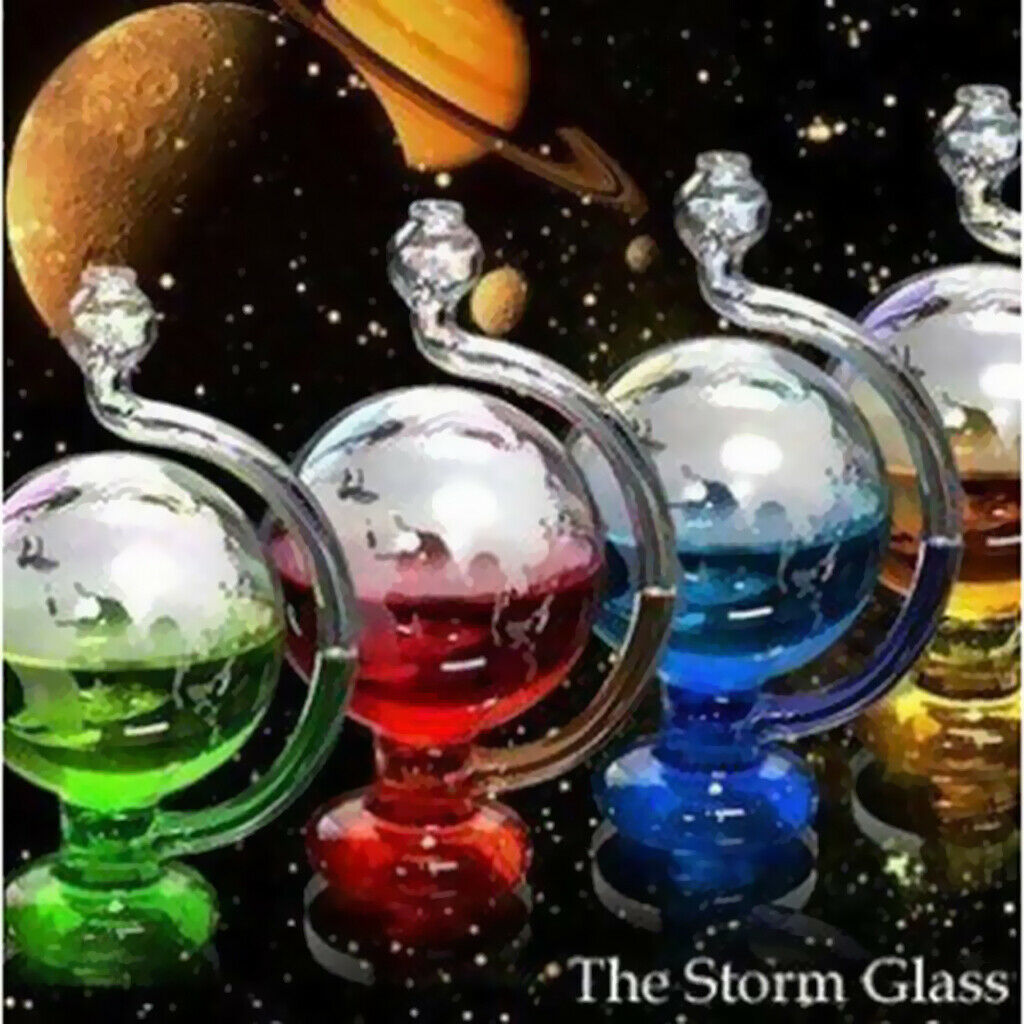 Creative Glass Vase Weather Forecast Predictor Bottle Barometer Blue Pigment