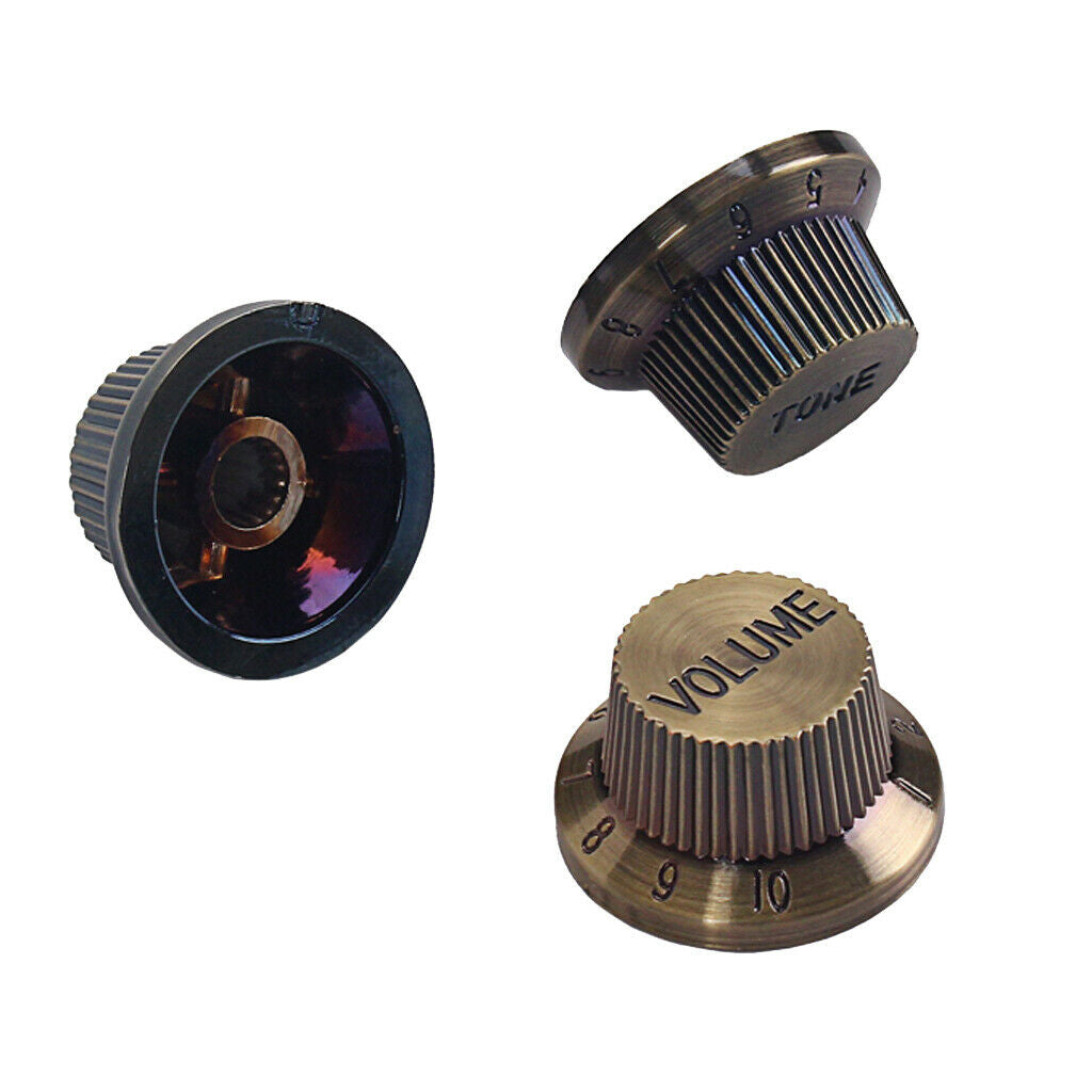 6pcs Bronze Speed Volume Tone Control Knobs For Electric Guitar