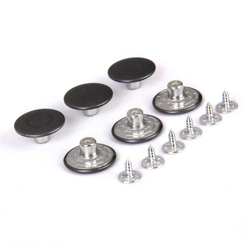 6x Hammer On Metal Snap Buttons Rivets Denim Jeans DIY Repairs Trousers 20mm