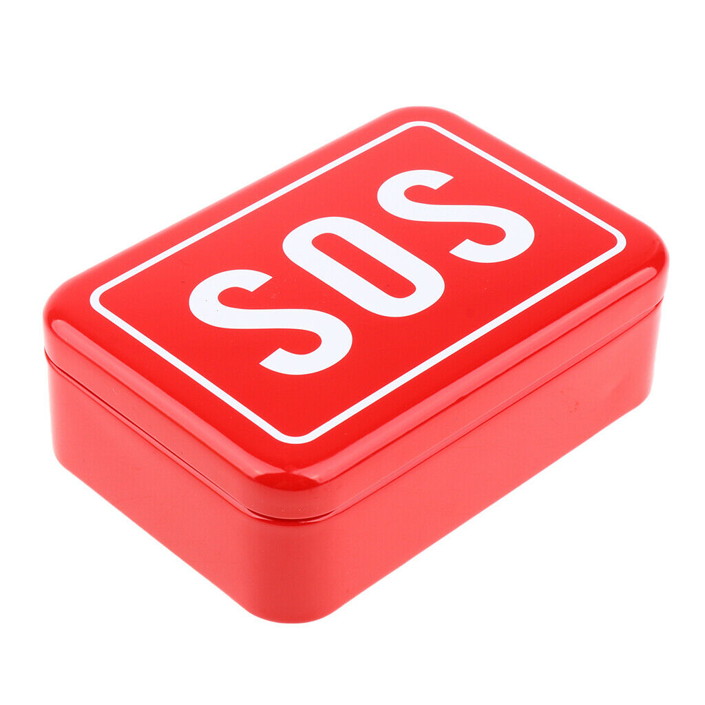 Iron Tool Box Outdoor Storage Container Carry Case Emergency with SOS Letter
