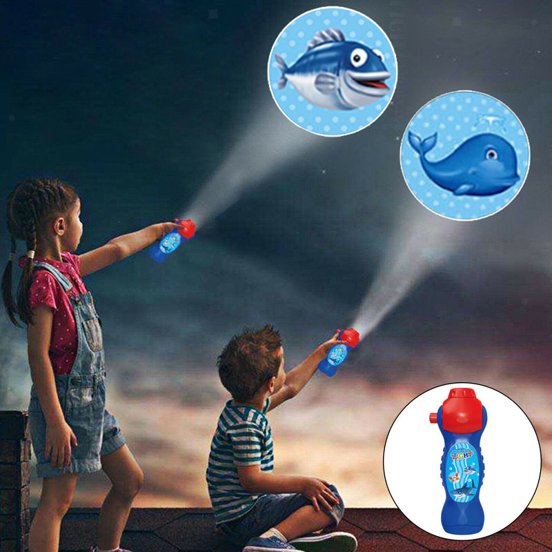 Kids Animal Pattern Torch Cartoon Projector Lamp Flashlight Bedtime Story Toys