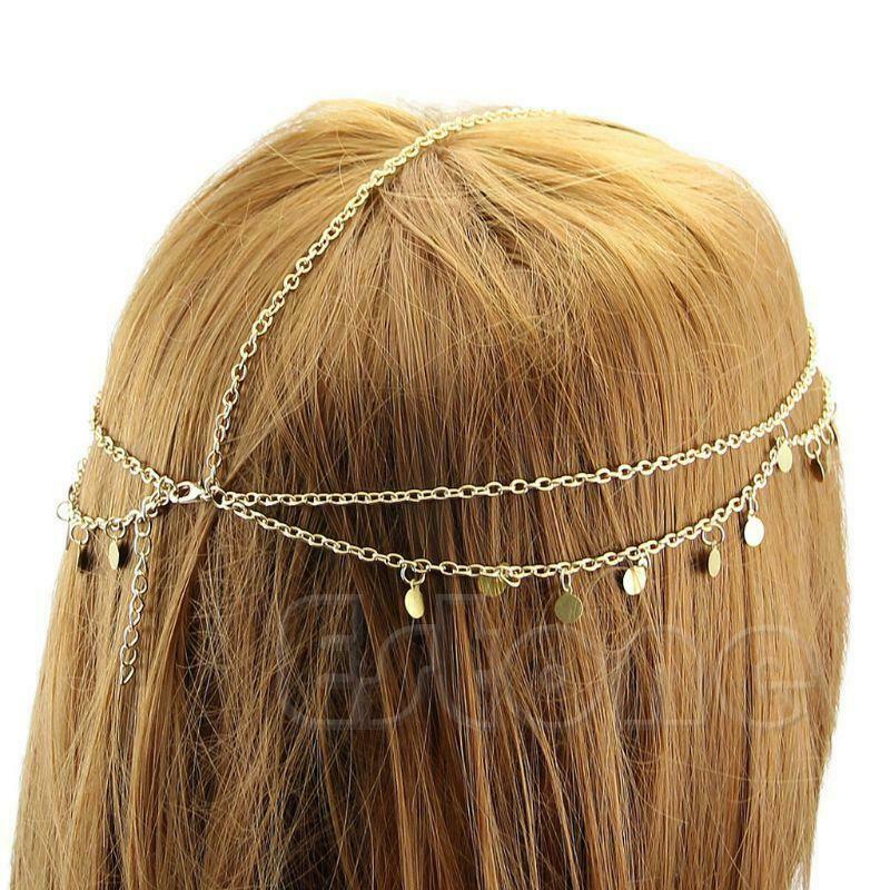Bohemian Fashion Women Metal Head Chain Jewelry Headband Head Piece Hair Band