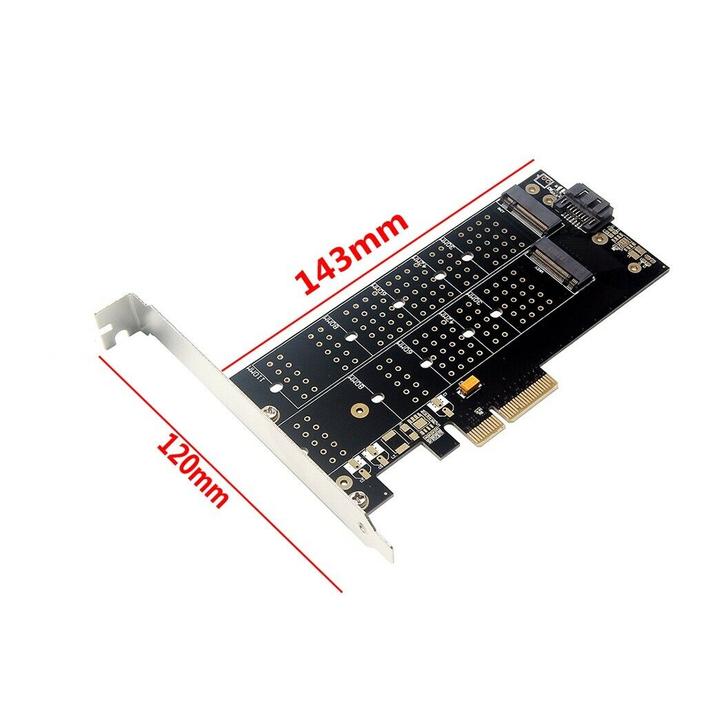 PCI-E 4X to M.2 SSD Adapter Card B-key + M-key M.2 + NVME Converter Card
