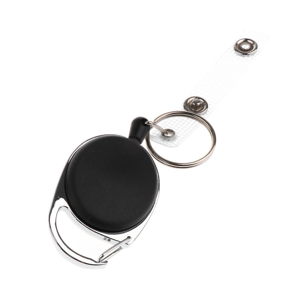 2pcs Durable 60cm Steel Wire Retractable Key Chain Key Ring Reel ID Holder