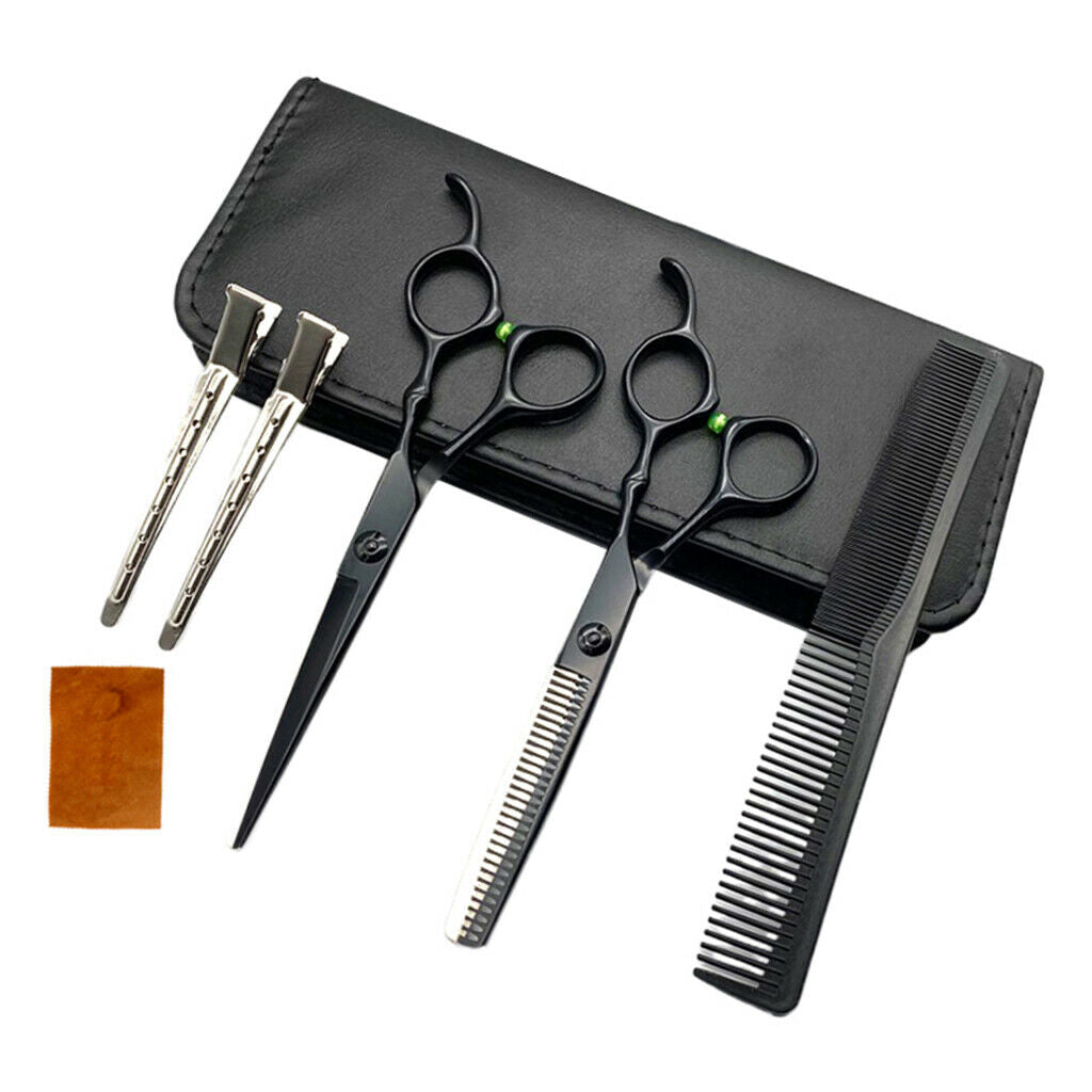 6Pcs Stainless Hairdressing Scissors Kit Hair Cutting Thinning Shears Sharp