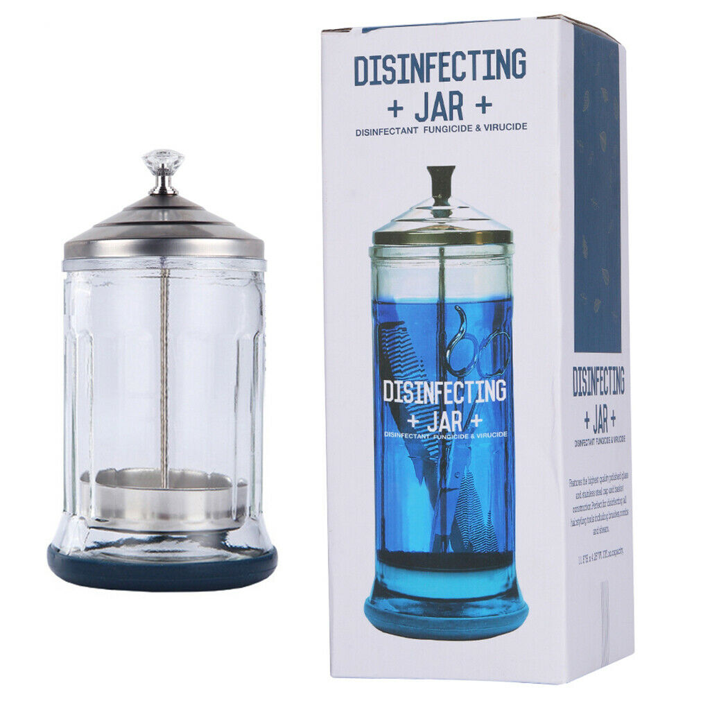 2x Disinfecting Disinfection Jar Sanitizing Jar Bottle for Barber Nipper S